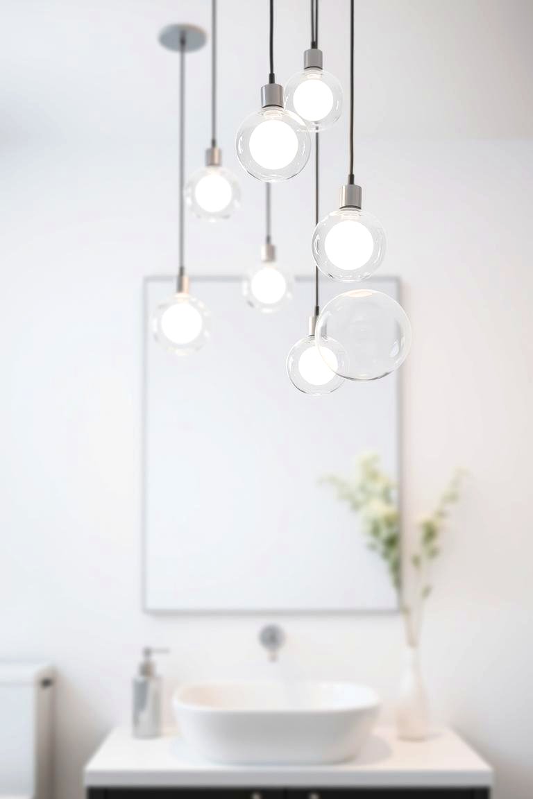 Glass Globe Pendants for a Light and Airy Feel - 24 Bathroom Pendant Lighting Ideas