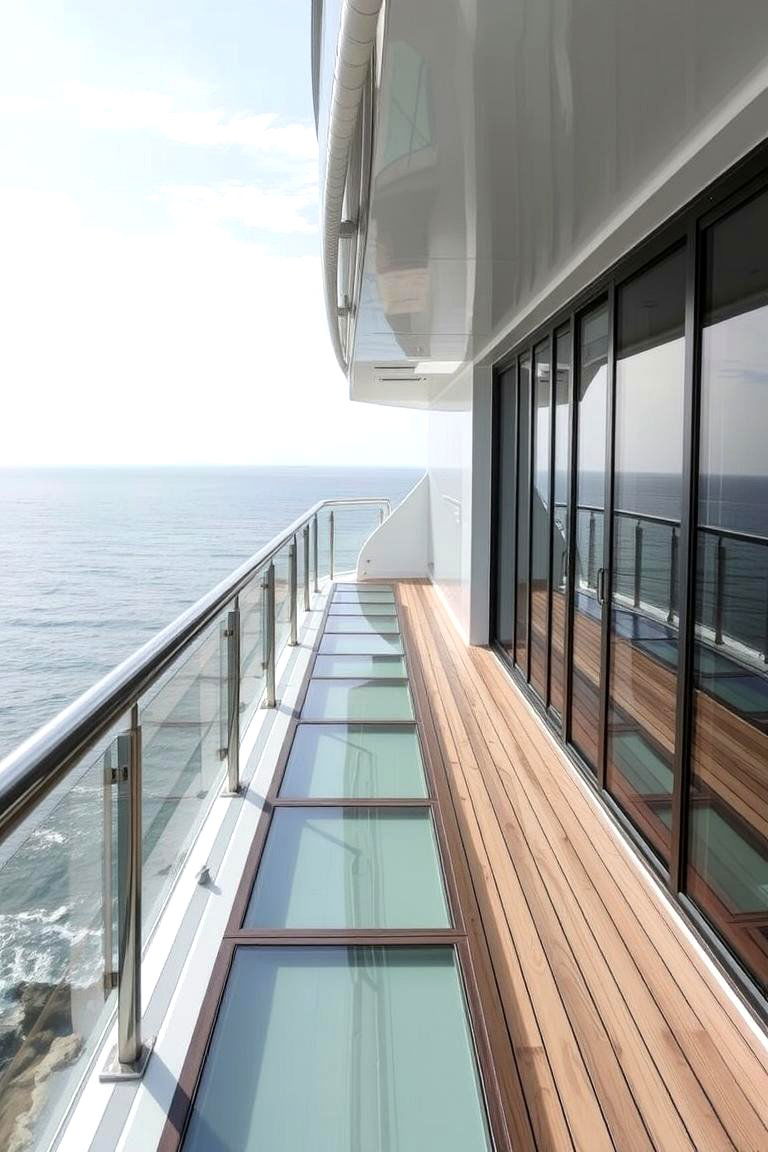 Glass Infill Panels with Metal Frame - 24 Metal Deck Railing Ideas
