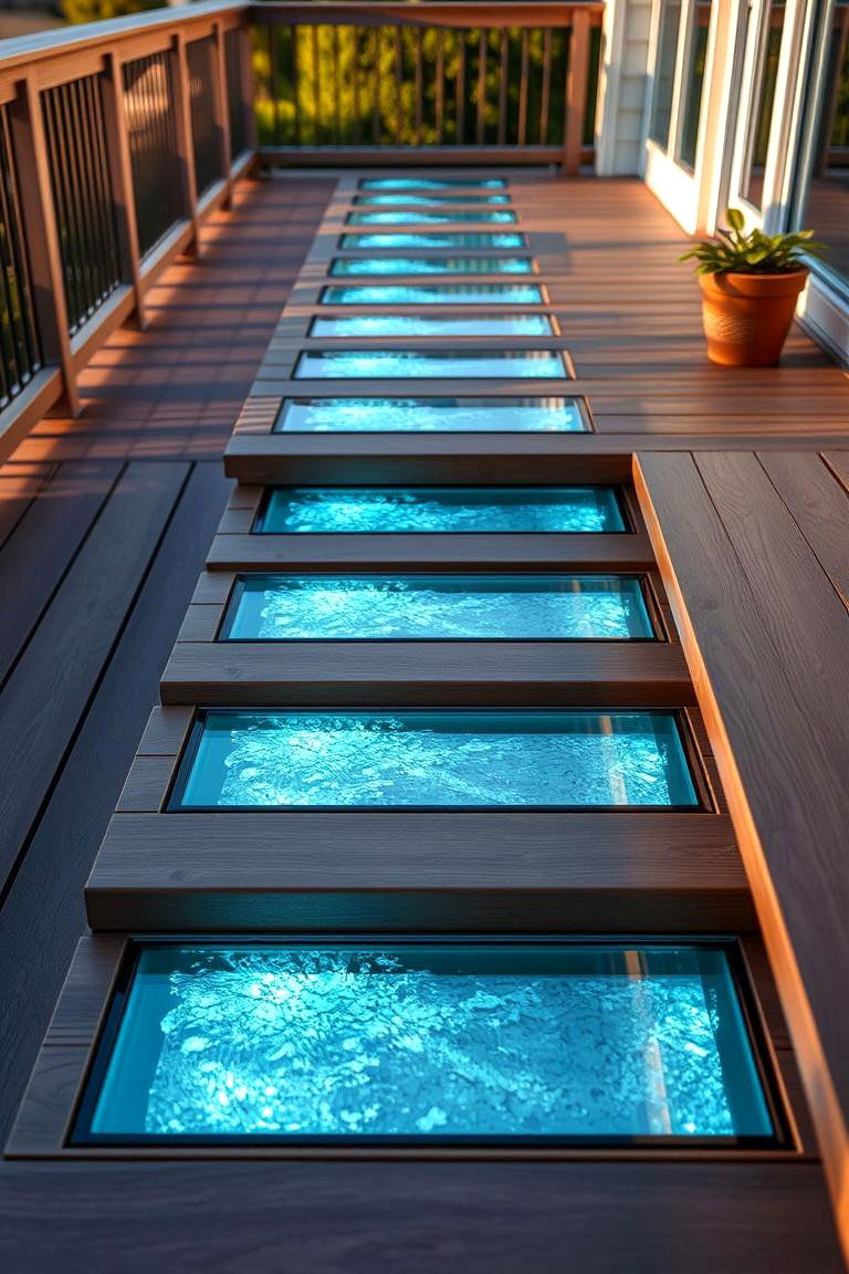 Glass Inlay Deck Steps - 24 Deck Steps Ideas