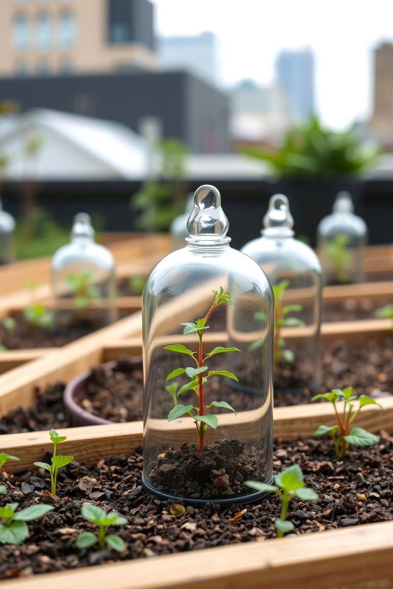 Glass Jar Cloche Greenhouse - 24 Rooftop Greenhouse Ideas