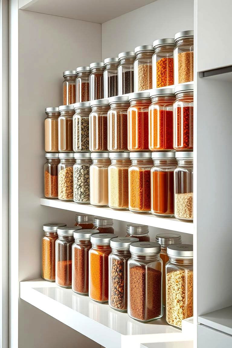 Glass Jars Spice Rack - 24 Spice Rack Ideas