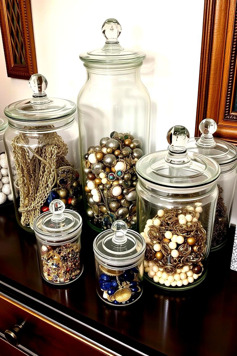 Glass Jars and Canisters - 24 Jewelry Storage Ideas