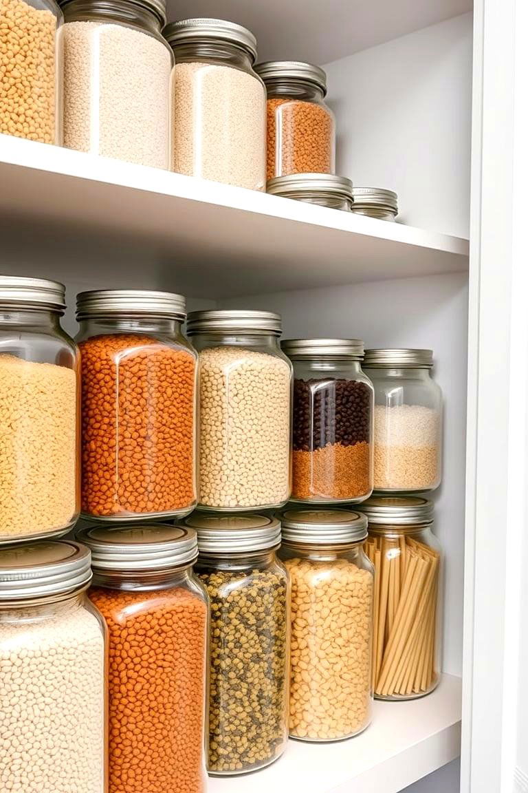 Glass Jars for Bulk Items - 24 Kitchen Pantry Ideas
