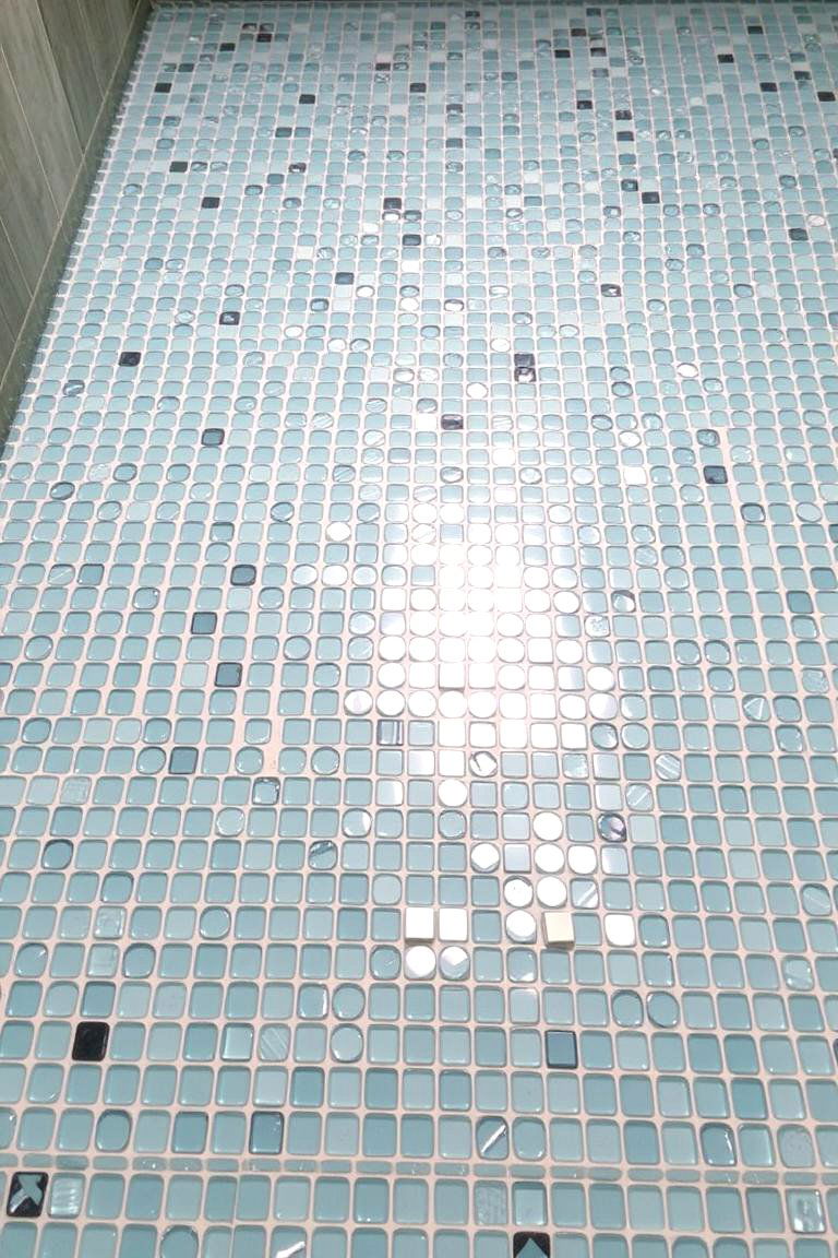 Glass Mosaic Tiles for Sparkle - 24 Shower Floor Tile Ideas