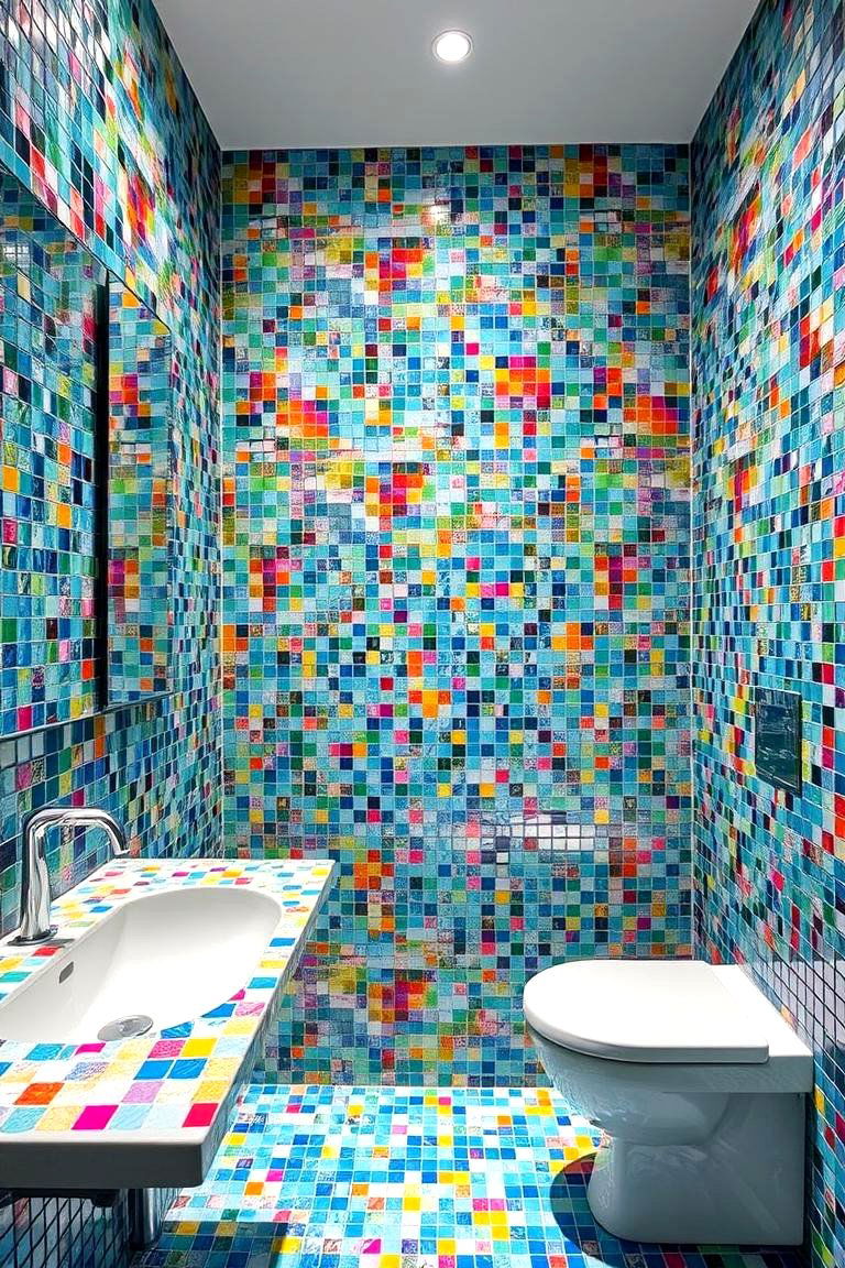 Glass Mosaic Tiles for a Textured Touch - 24 Bathroom Tile Ideas