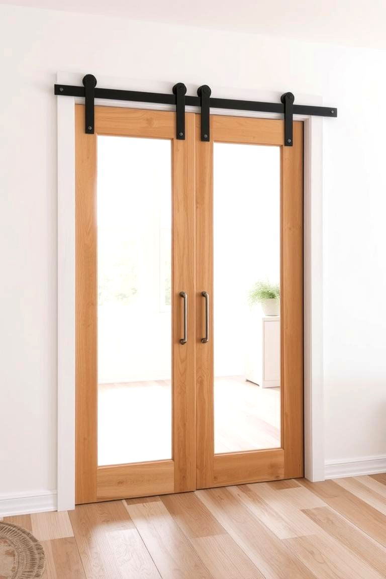 Glass Panel Barn Door - 24 Barn Door Ideas