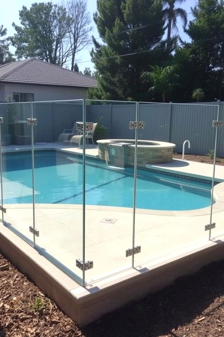 Glass Panel Fence - 24 Backyard Fence Ideas