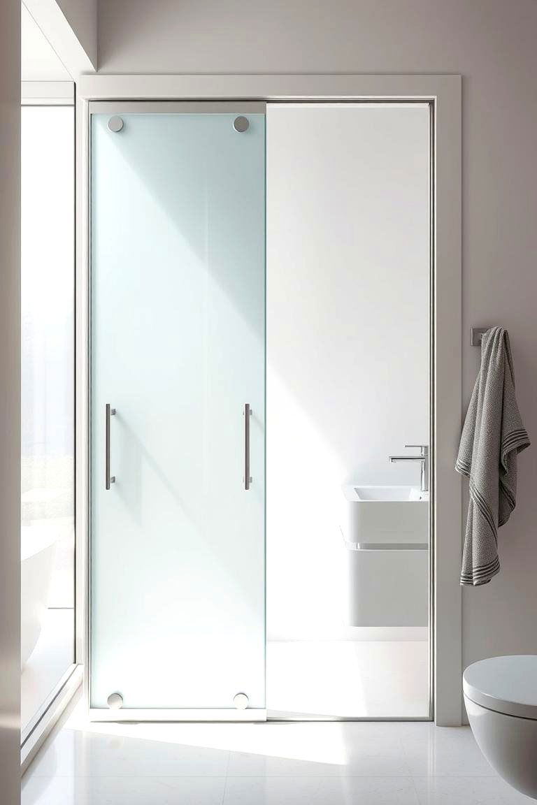 Glass Panel Pocket Door - 24 Bathroom Pocket Door Ideas