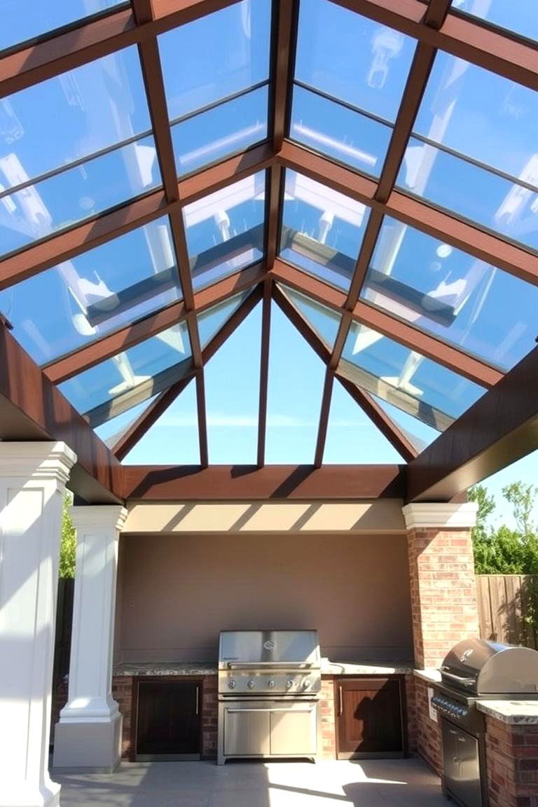 Glass Panel Roof - 24 Pergola Roof Ideas