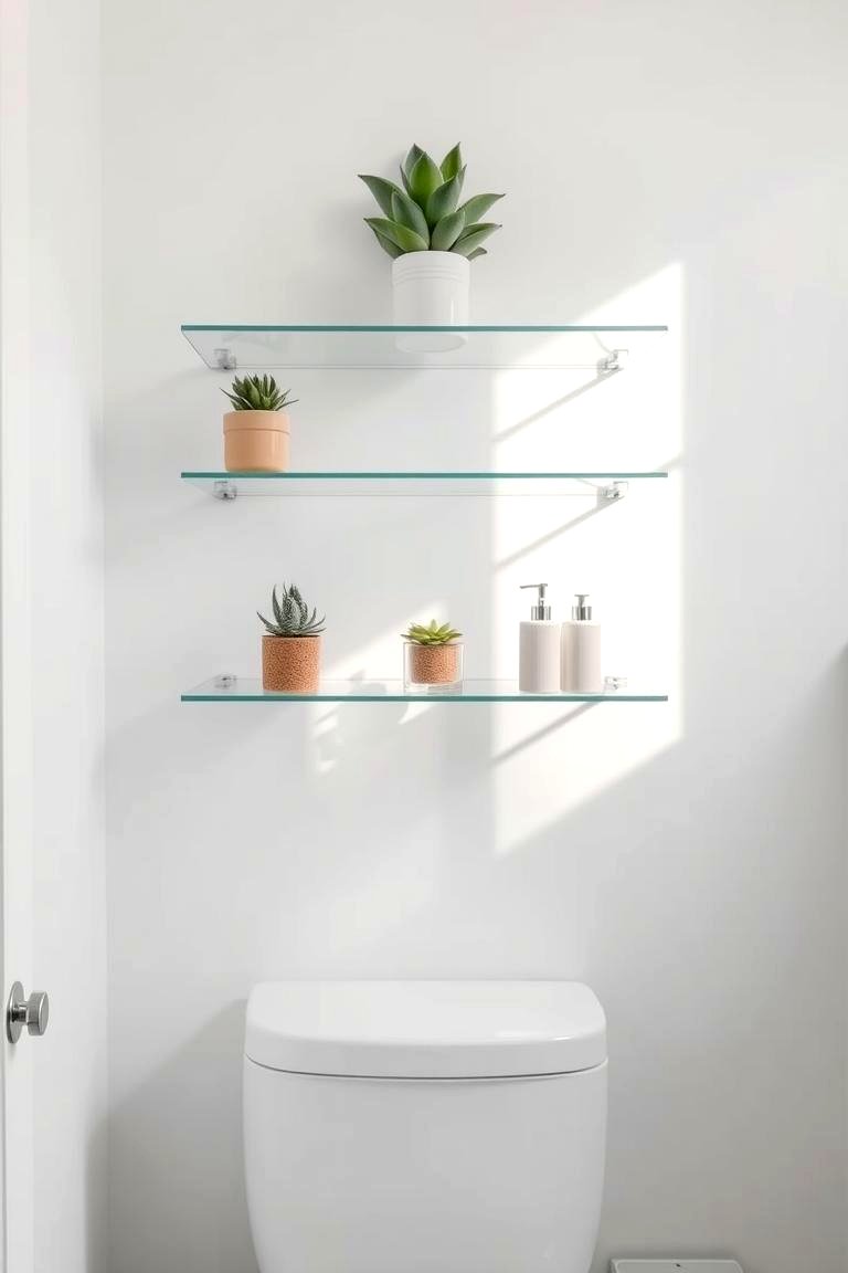 Glass Shelves - 24 Over Toilet Storage Ideas