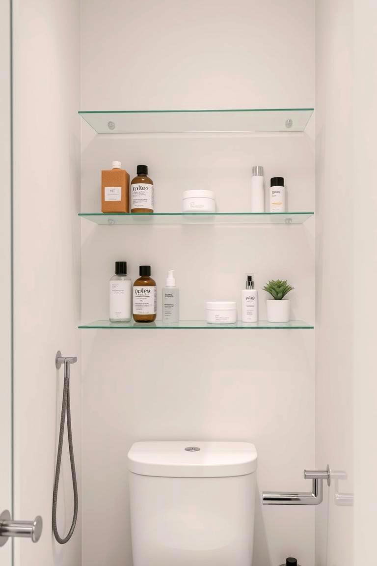 Glass Shelves for an Airy Feel - 24 Small Bathroom Shelving Ideas