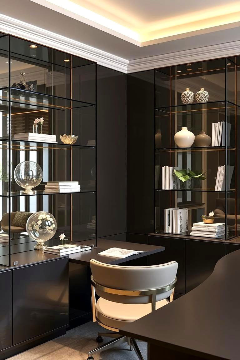 Glass Shelving Units - 24 Office Shelving Ideas