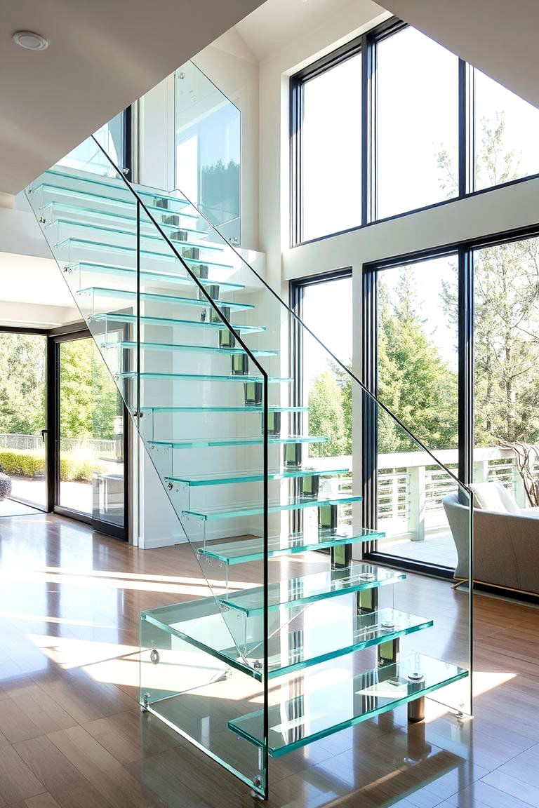 Glass Staircase - 24 Open Staircase Ideas