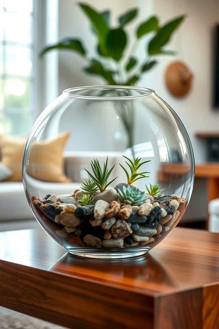 Glass Terrarium Centerpiece - 24 Coffee Table Centerpiece Ideas