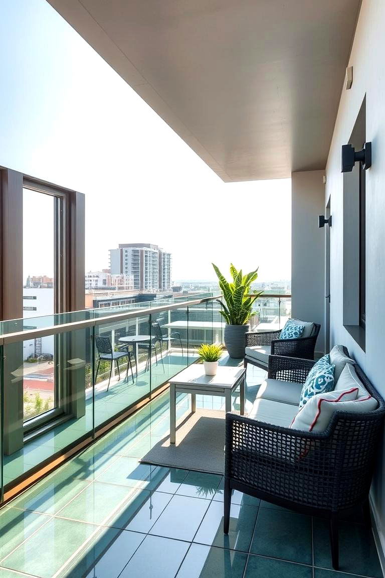 Glass Tiles - 24 Balcony Tiles Ideas
