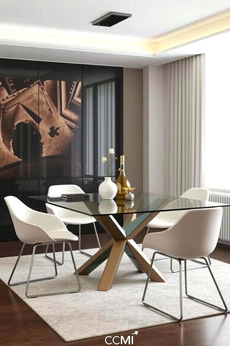 Glass Top Dining Table for Lightness - 24 Modern Dining Room Ideas