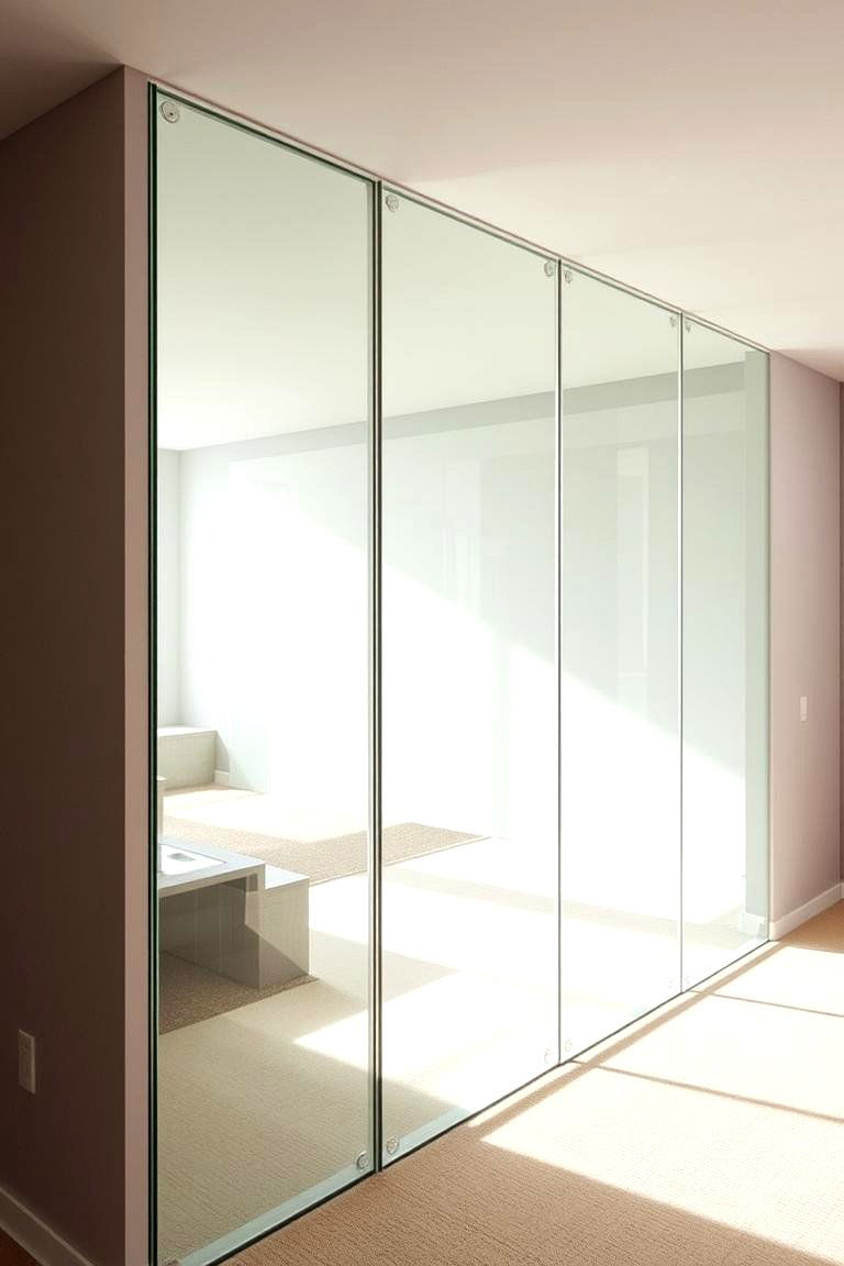 Glass Wall Panels - 24 Basement Accent Wall Ideas