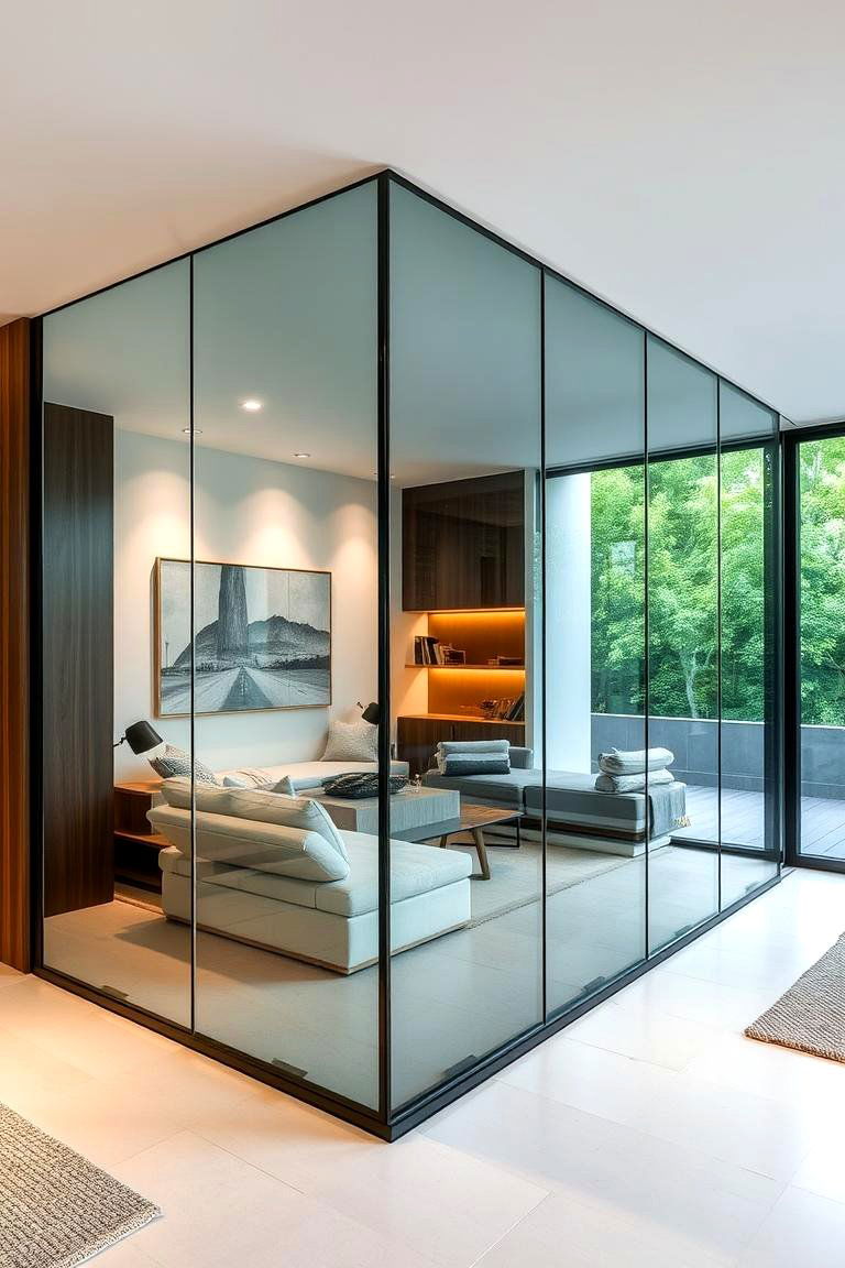 Glass Wall for Seamless Integration - 24 Feature Wall Ideas