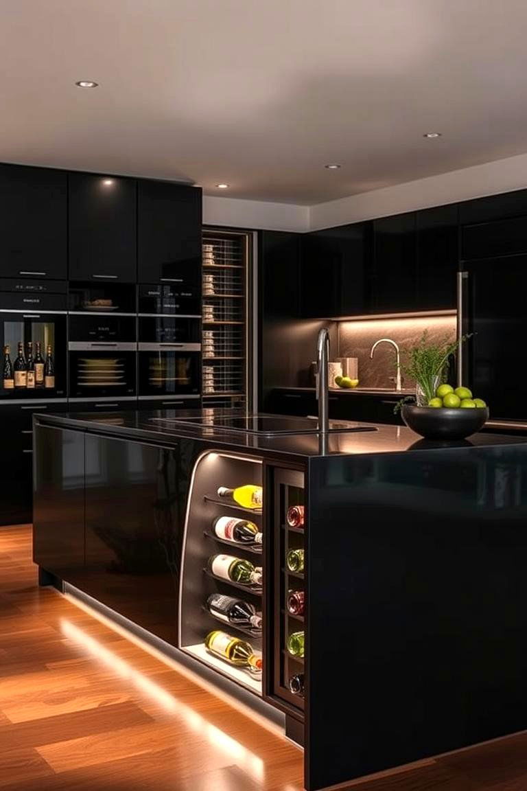 Glass Waterfall Illusion - 24 Waterfall Kitchen Island Ideas