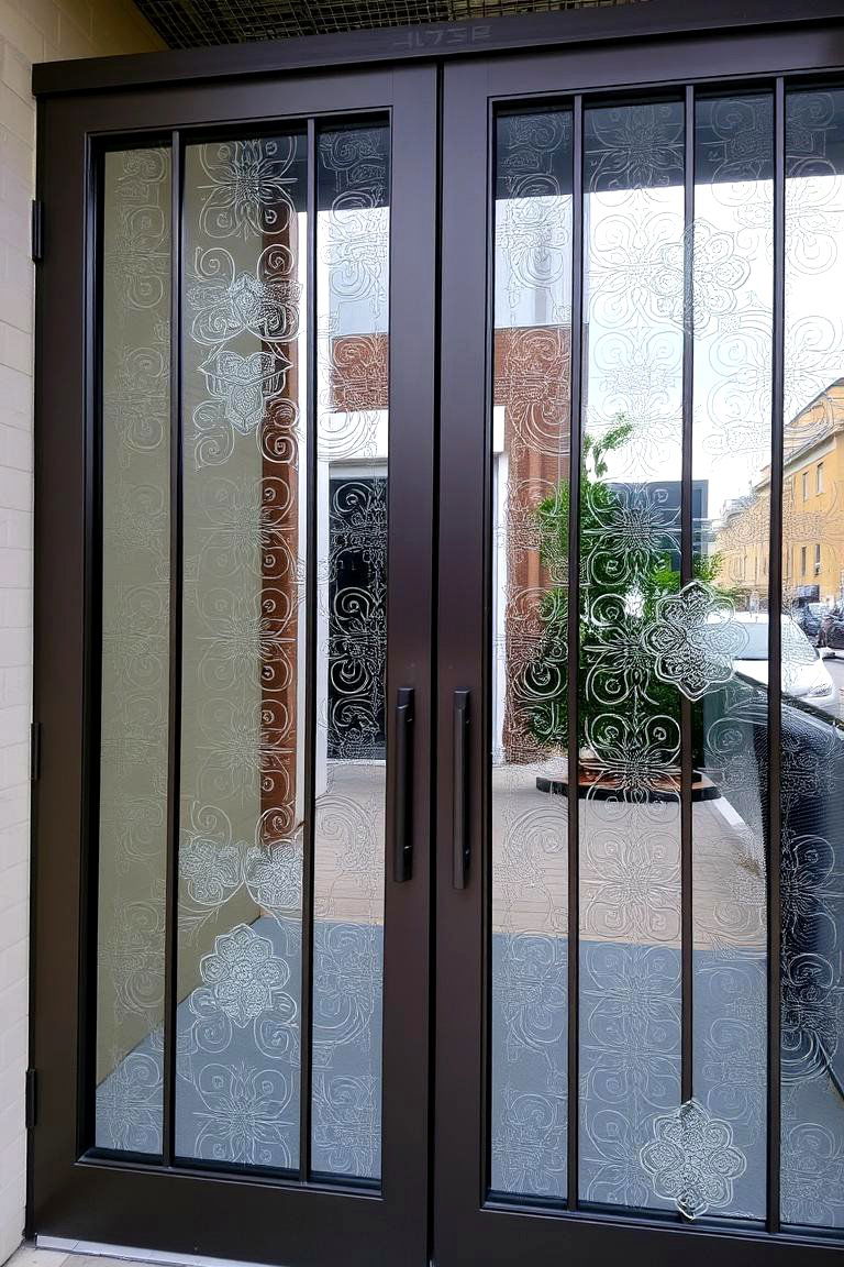 Glass and Metal Gate Combo - 24 Front Door Gate Ideas