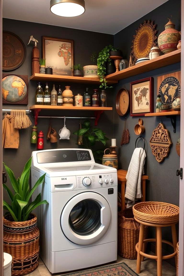 Global Boho Accents - 24 Boho Laundry Room Ideas