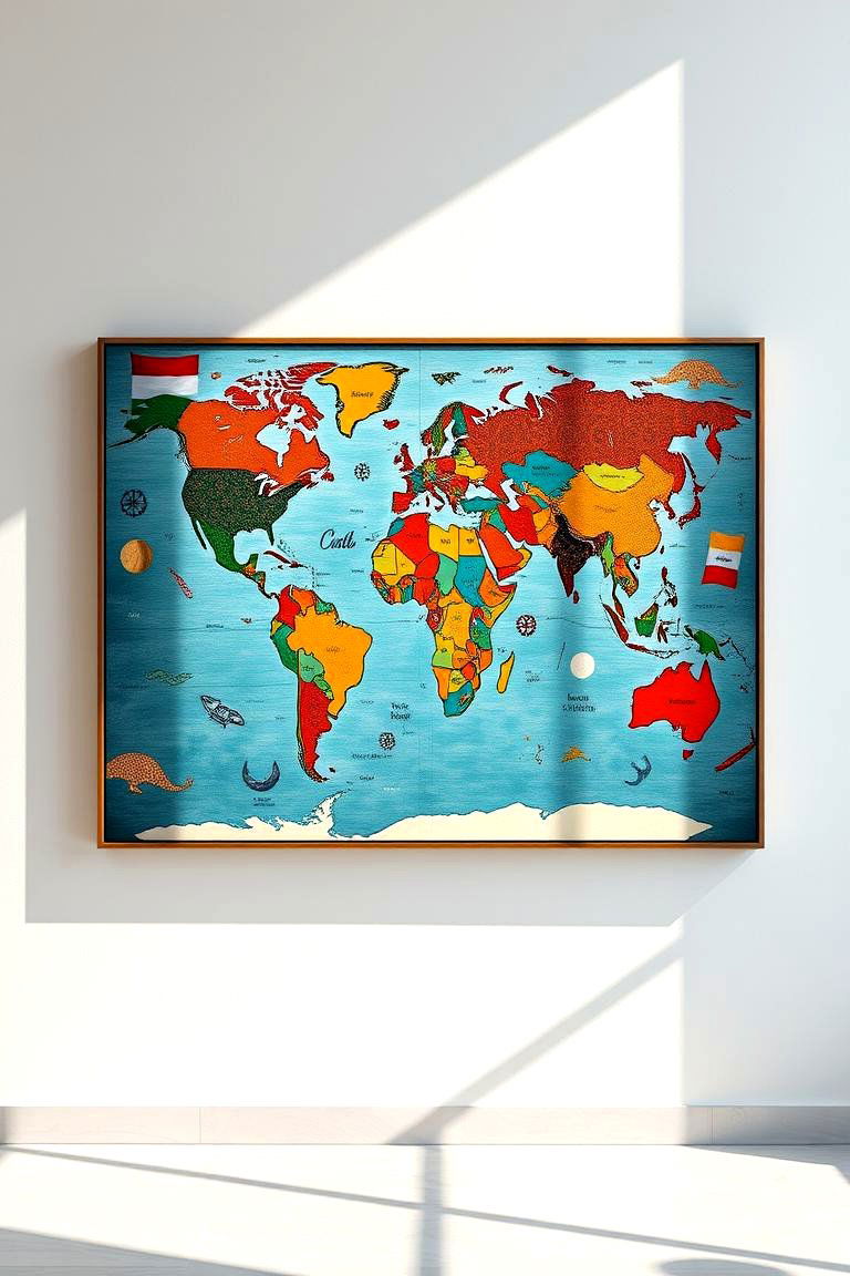 Global Inspired Artwork - 24 Colorful Boho Decor Ideas