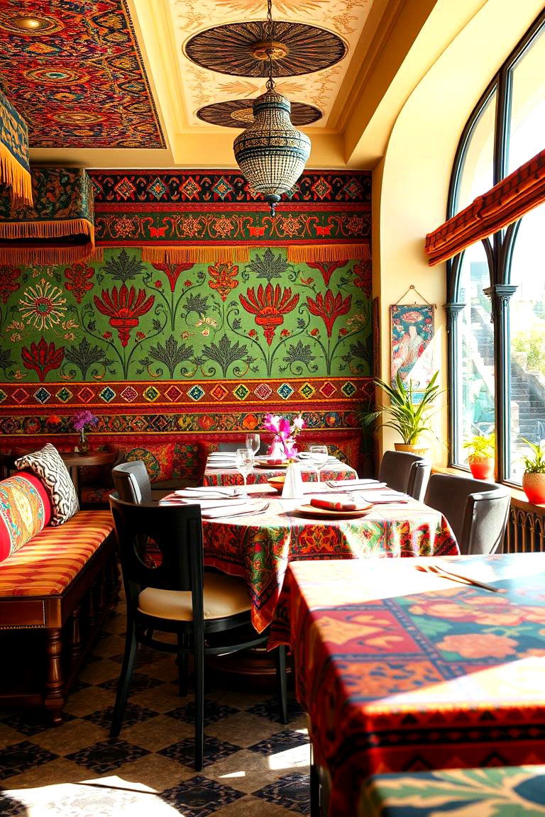 Global Inspired Textiles - 24 Boho Dining Room Ideas