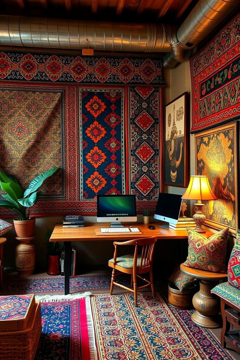 Global Patterns - 24 Bohemian Home Office Ideas