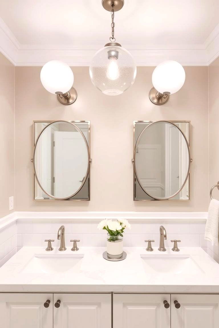 Globe Pendant Lights - 24 Western Bathroom Ideas