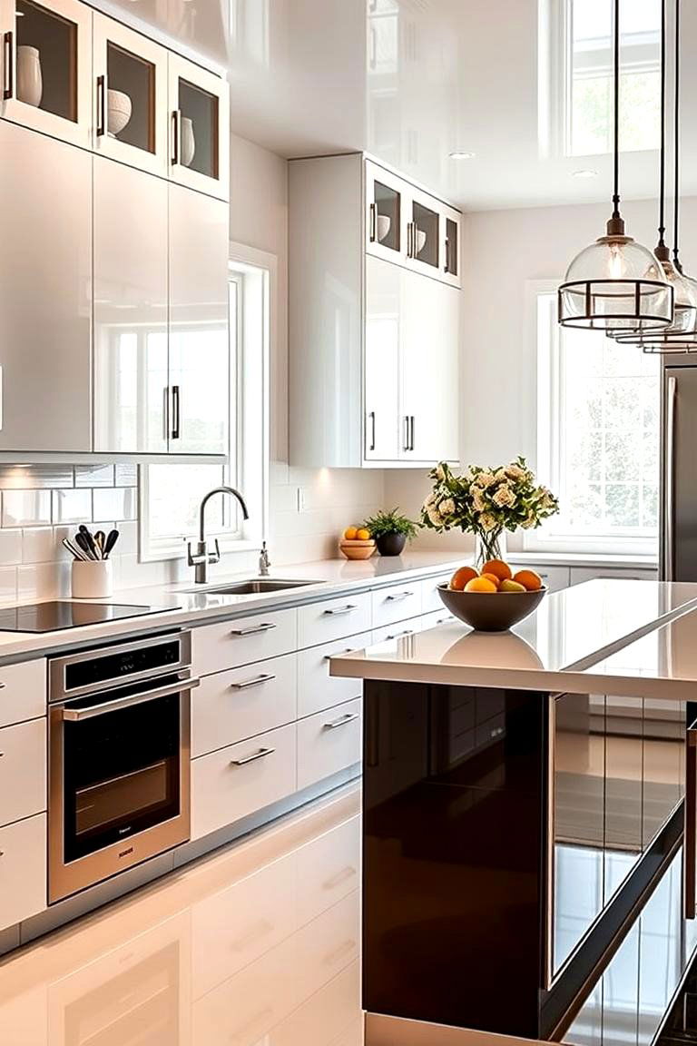 Glossy High Gloss Finish - 24 Kitchen Wainscoting Ideas