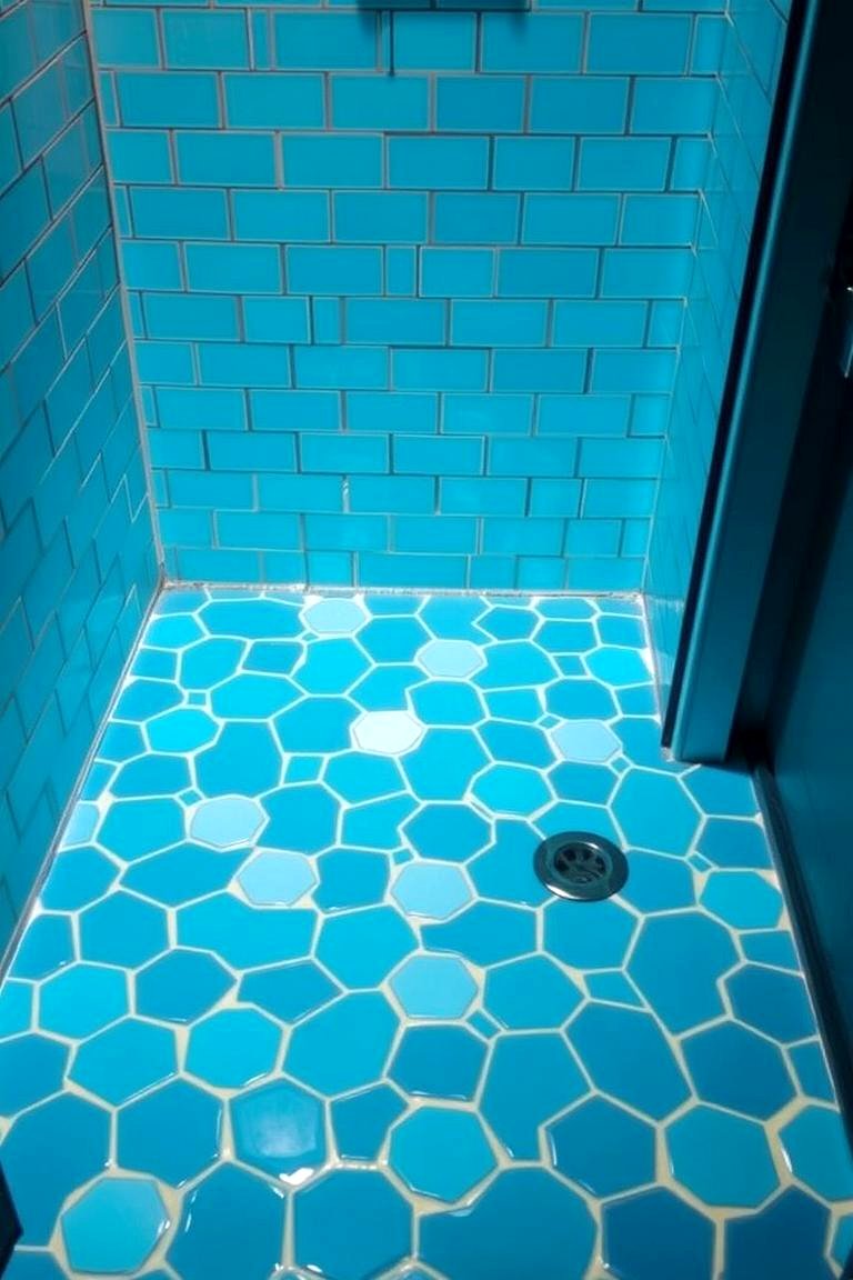 Glow in the Dark Grout - 24 Shower Floor Tile Ideas