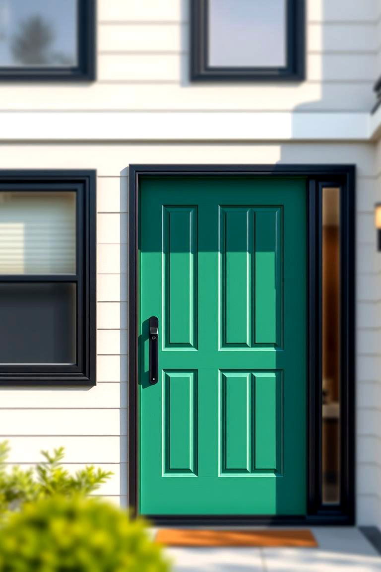 Go Bold with Emerald Green and Black Accents - 24 Emerald Green Front Door Ideas