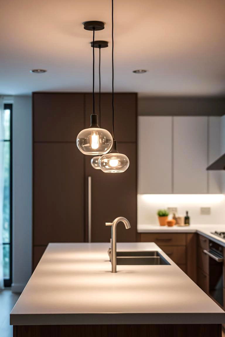 Go for Minimalist Lighting Fixtures - 24 Minimalist Kitchen Ideas