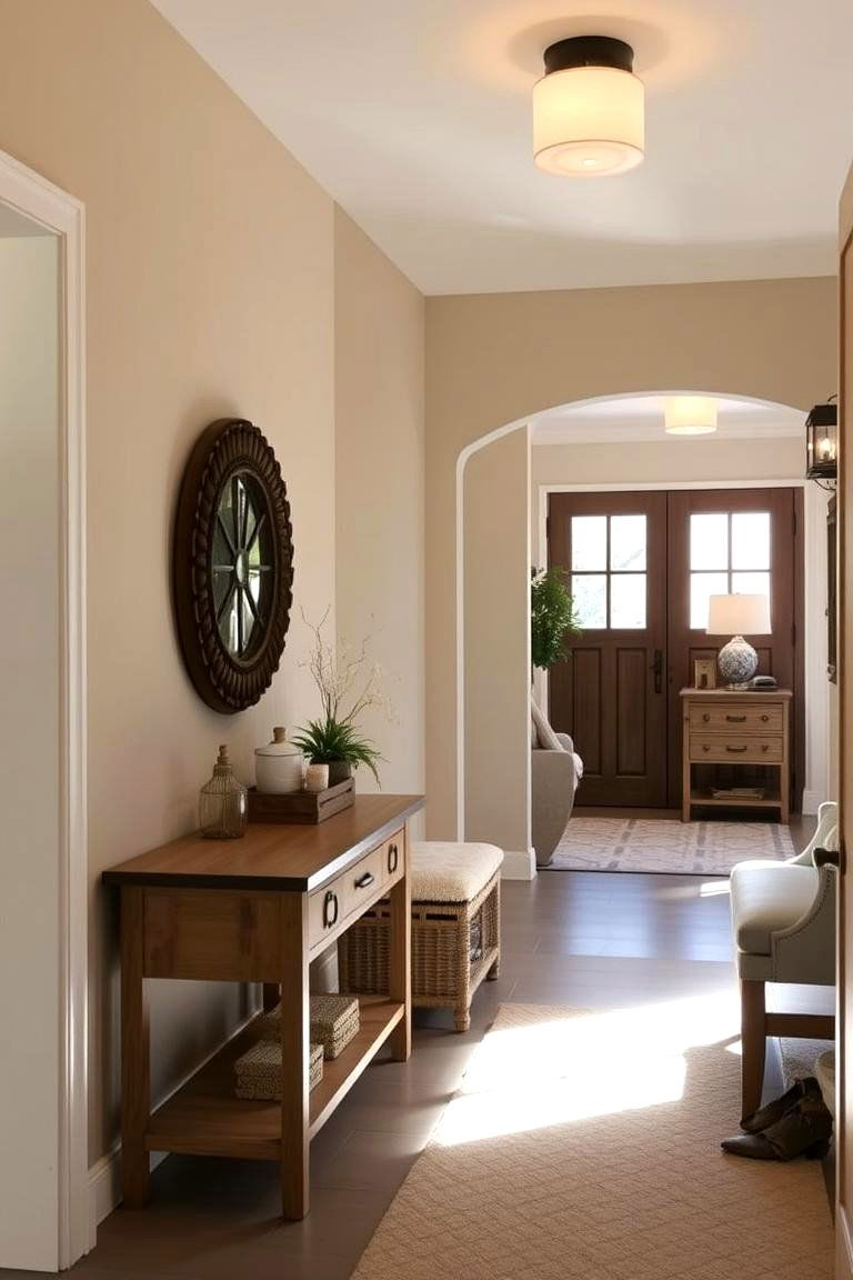 Go for Warm Neutral Colors - 24 Farmhouse Entryway Ideas