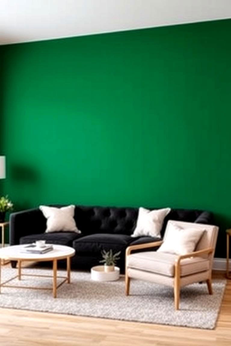 Go for a Bold Accent Wall - 24 Living Room Ideas With Black Couches