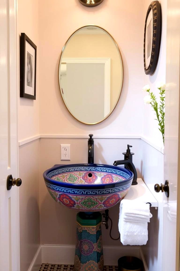 Go for a Bold Statement Sink - 24 Half Bathroom Ideas