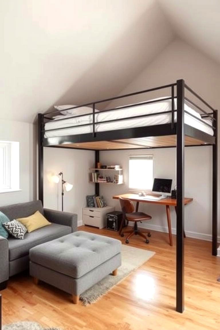 Go for a Lofted Bed to Save Space - 24 Attic Bedroom Ideas