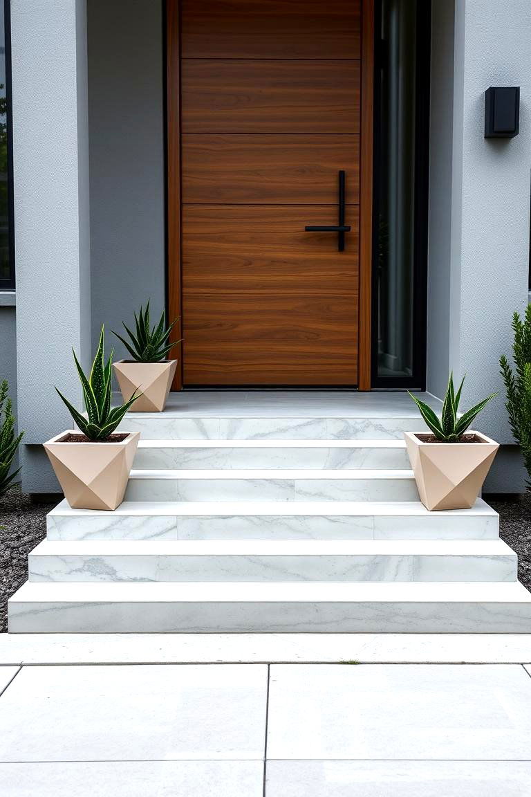 Go for a Modern Minimalist Look - 24 Front Step Ideas