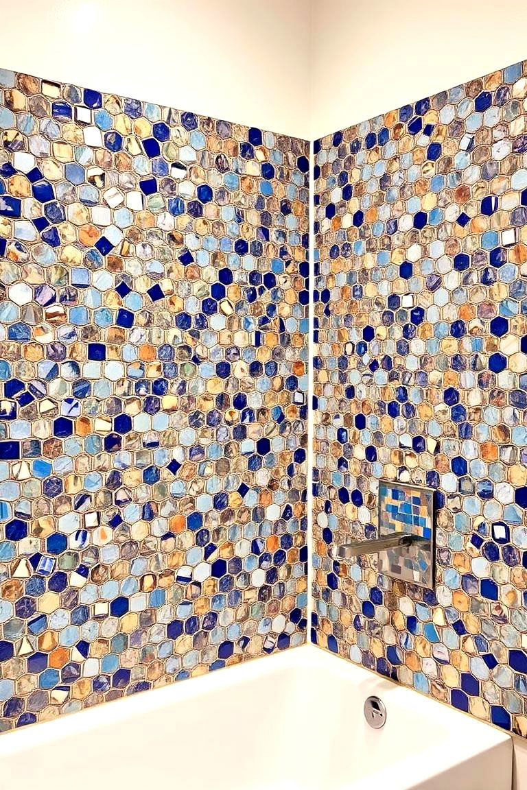 Go for a Tiled Feature Wall - 24 Apartment Bathroom Ideas