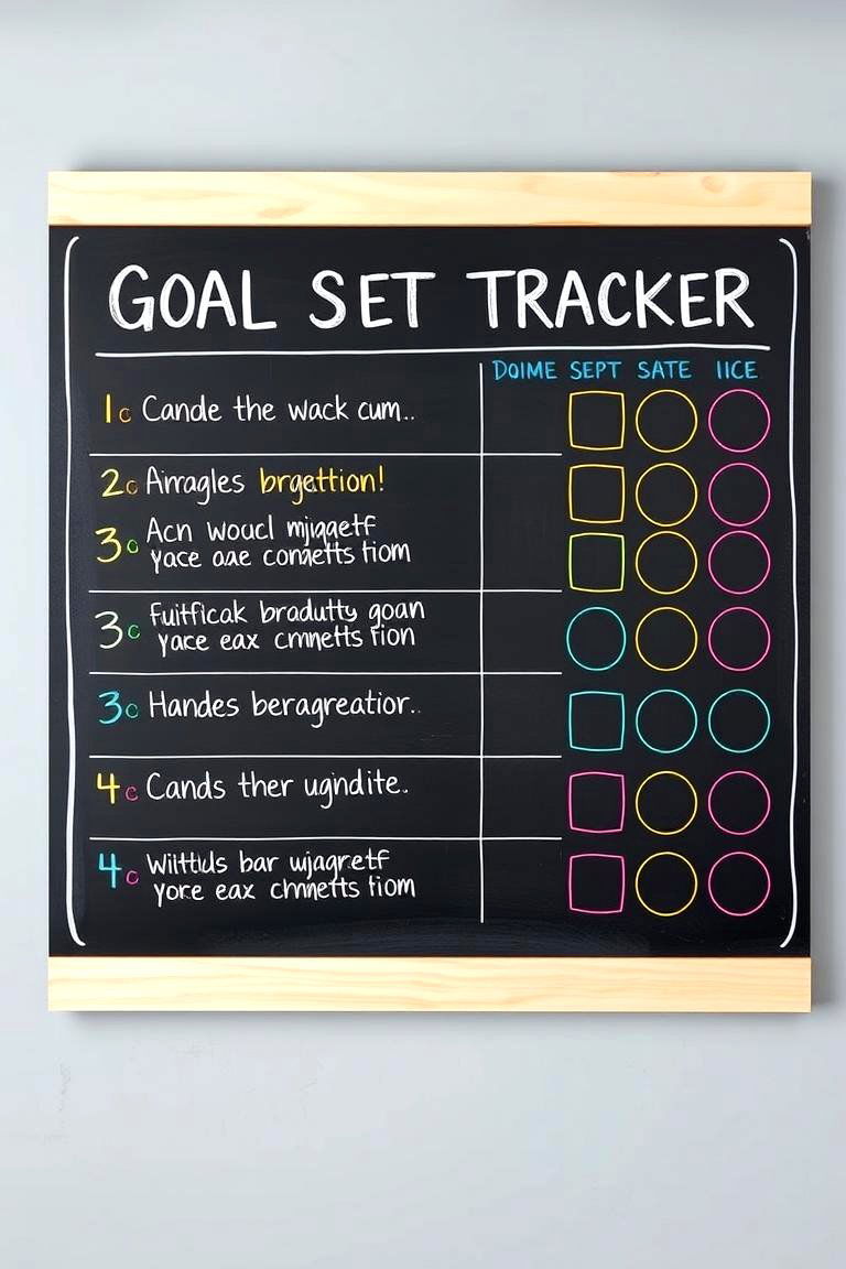 Goal Setting Tracker - 24 Chalkboard Ideas
