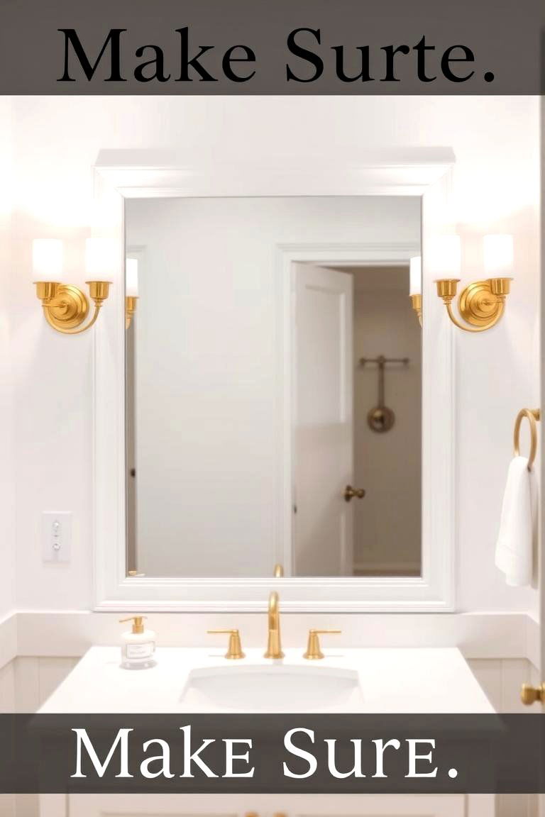 Gold Accented Lighting Fixtures - 24 White and Gold Bathroom Ideas