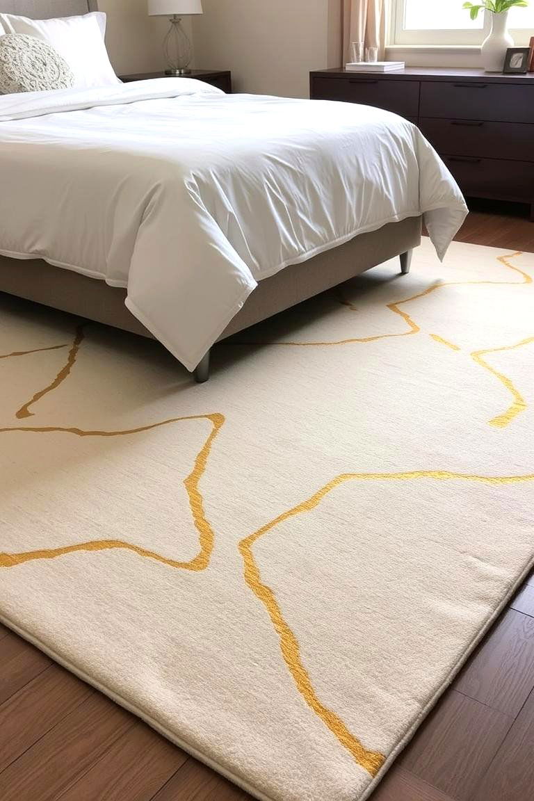 Gold Area Rug - 24 Gold Bedroom Ideas