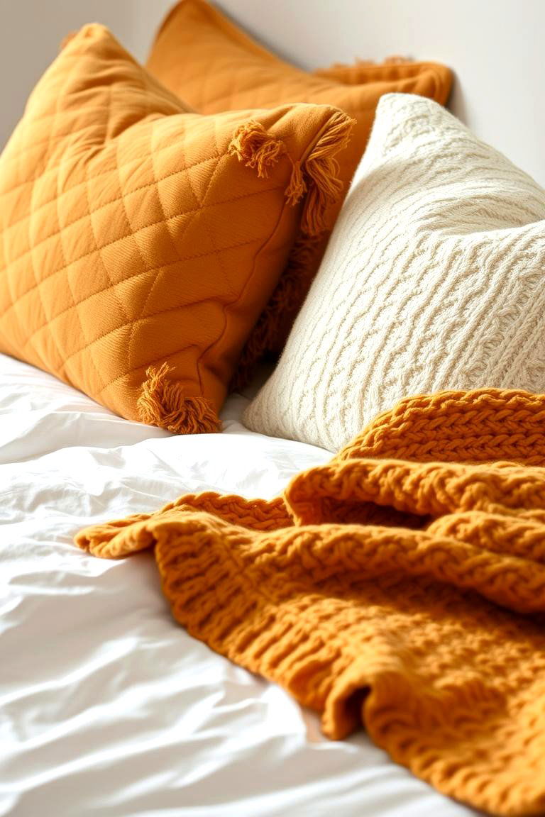 Gold Bedding Details - 24 Gold Bedroom Ideas