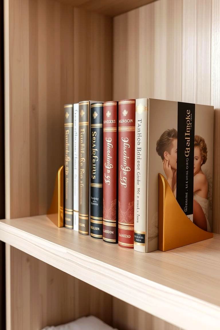 Gold Bookends and Shelf Accents - 24 Gold Bedroom Ideas