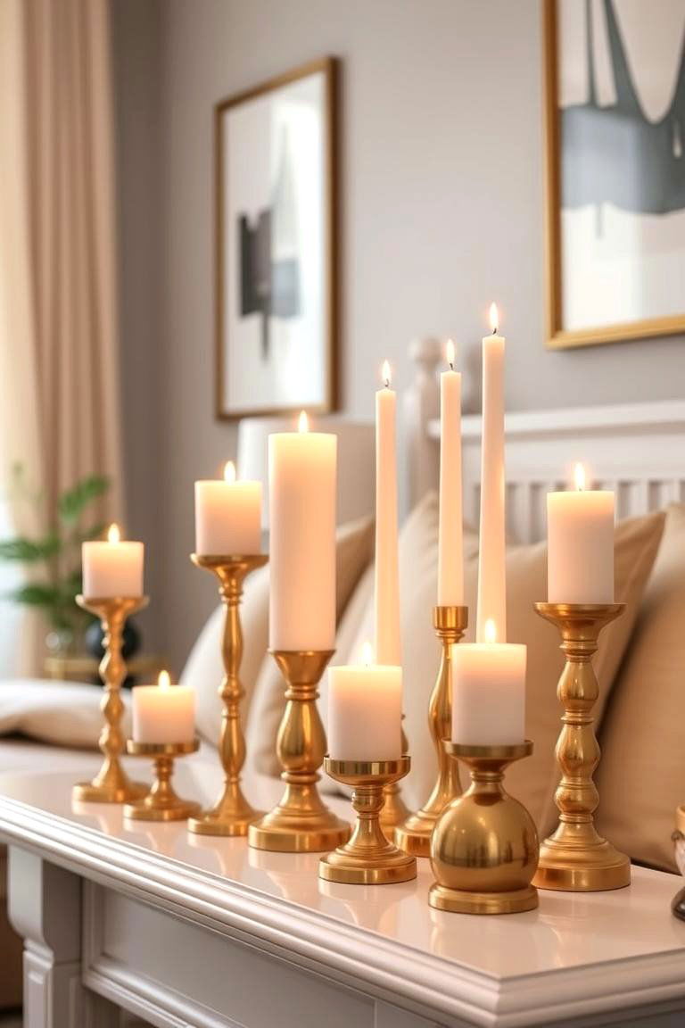 Gold Candleholders - 24 Gold Bedroom Ideas