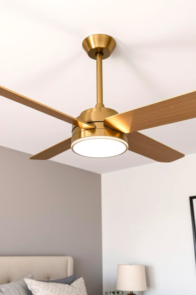 Gold Ceiling Fan or Light Fixture - 24 Gold Bedroom Ideas