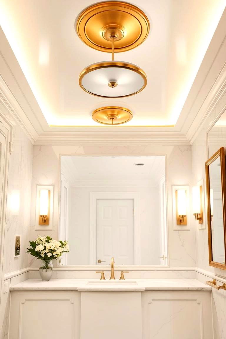 Gold Ceiling Fixtures - 24 Gold Bathroom Ideas