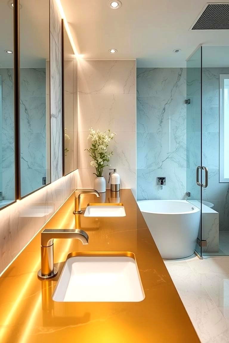 Gold Countertops - 24 Gold Bathroom Ideas