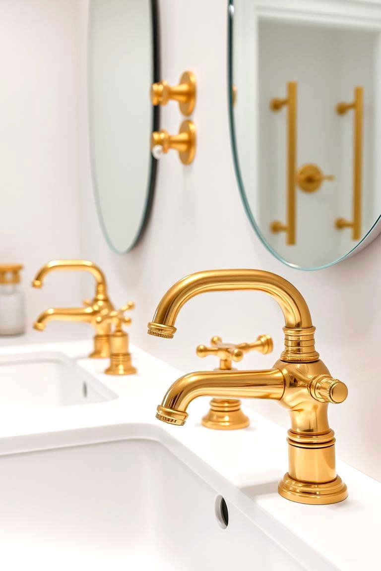 Gold Faucets and Hardware - 24 Gold Bathroom Ideas