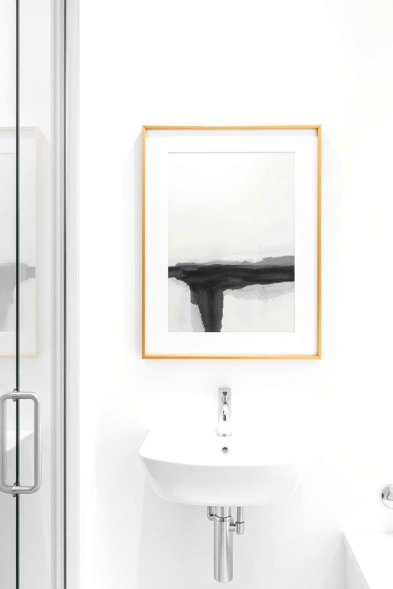 Gold Framed Artwork or Prints - 24 White and Gold Bathroom Ideas
